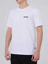 เสื้อยืดแขนสั้นผู้ชาย ทรงตรง สีขาว
