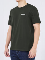เสื้อยืดแขนสั้นผู้ชาย ทรงตรง สีเขียวเข้ม