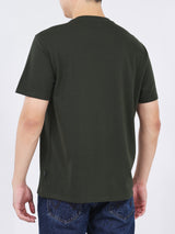 เสื้อยืดแขนสั้นผู้ชาย ทรงตรง สีเขียวเข้ม