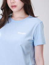 เสื้อยืดแขนสั้นผู้หญิง ทรงตรง สีฟ้า
