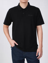 เสื้อยืดโปโลแขนสั้นผู้ชาย ทรงตรง สีดำ