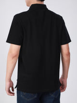 เสื้อยืดโปโลแขนสั้นผู้ชาย ทรงตรง สีดำ