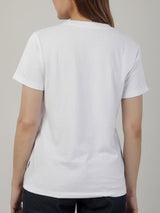 เสื้อยืดแขนสั้นผู้หญิง ทรงตรง สีขาว