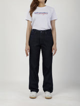 เสื้อยืดแขนสั้นผู้หญิง ทรงตรง สีขาว