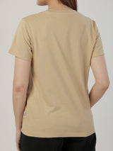 เสื้อยืดแขนสั้นผู้หญิง ทรงตรง สีเบจ