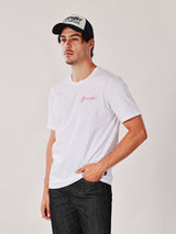 เสื้อยืดแขนสั้นผู้ชาย คอลเลคชั่น WRANGLER LEGENDS ทรงตรง สีครีม