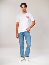 เสื้อยืดแขนสั้นผู้ชาย คอลเลคชั่น WRANGLER LEGENDS ทรงตรง สีครีม