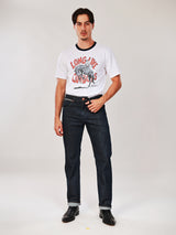 เสื้อยืดแขนสั้นผู้ชาย คอลเลคชั่น WRANGLER LEGENDS ทรงตรง สีครีม