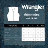 เสื้อยืดแขนกุดผู้ชาย คอลเลคชั่น WRANGLER LEGENDS ทรงตรง สีครีม