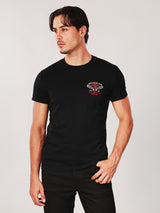 เสื้อยืดแขนสั้นผู้ชาย คอลเลคชั่น WRANGLER LEGENDS SLIM FIT สีดำ