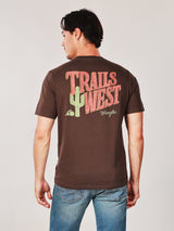 REGULAR FIT WRANGLER LEGENDS COLLECTION MEN'S SHORT SLEEVE T-SHIRT BROWN