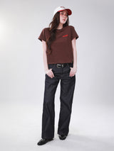 เสื้อยืดแขนสั้นผู้หญิง คอลเลคชั่น WRANGLER LEGENDS RELAXED FIT สีน้ำตาล