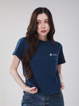 เสื้อยืดแขนสั้นผู้หญิง คอลเลคชั่น WRANGLER LEGENDS RELAXED FIT สีกรมท่า
