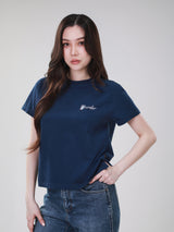 เสื้อยืดแขนสั้นผู้หญิง คอลเลคชั่น WRANGLER LEGENDS RELAXED FIT สีกรมท่า