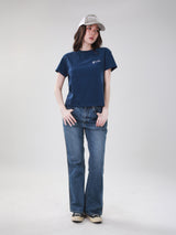 เสื้อยืดแขนสั้นผู้หญิง คอลเลคชั่น WRANGLER LEGENDS RELAXED FIT สีกรมท่า
