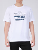 เสื้อยืดแขนสั้นผู้ชาย ทรงตรง สีขาว