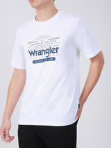 เสื้อยืดแขนสั้นผู้ชาย ทรงตรง สีขาว