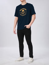 เสื้อยืดแขนสั้นผู้ชาย ทรงตรง สีกรมท่า