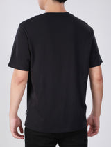 เสื้อยืดแขนสั้นผู้ชาย ทรงตรง สีดำ