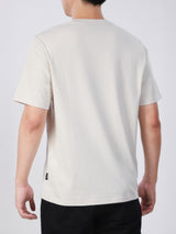 เสื้อยืดแขนสั้นผู้ชาย ทรงตรง สีเบจ