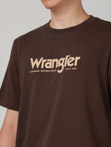 เสื้อยืดแขนสั้นผู้ชาย ทรงตรง สีน้ำตาล