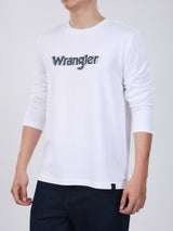 เสื้อยืดแขนยาวผู้ชาย ทรงตรง สีขาว