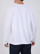 เสื้อยืดแขนยาวผู้ชาย ทรงตรง สีขาว