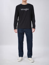 เสื้อยืดแขนยาวผู้ชาย ทรงตรง สีดำ