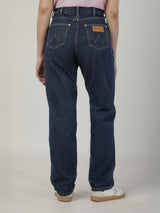 กางเกงยีนส์ผู้หญิง MOM FIT เอวสูง ทรงตรง สียีนส์กลาง