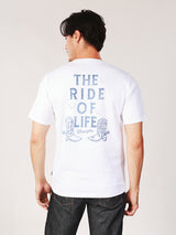 เสื้อยืดแขนสั้นผู้ชาย คอลเลคชั่น WRANGLER LEGENDS ทรงตรง สีครีม