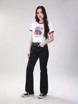 เสื้อยืดแขนสั้นผู้หญิง คอลเลคชั่น WRANGLER LEGENDS ทรงตรง สีครีม