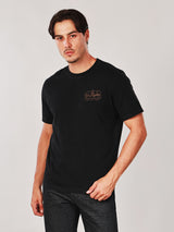 เสื้อยืดแขนสั้นผู้ชาย คอลเลคชั่น WRANGLER LEGENDS ทรงตรง สีดำ