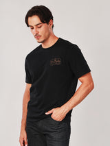 เสื้อยืดแขนสั้นผู้ชาย คอลเลคชั่น WRANGLER LEGENDS ทรงตรง สีดำ