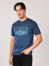 เสื้อยืดแขนสั้นผู้ชาย คอลเลคชั่น WRANGLER LEGENDS ทรงตรง สีกรมท่า