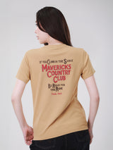 เสื้อยืดแขนสั้นผู้หญิง คอลเลคชั่น WRANGLER LEGENDS ทรงตรง สีเบจ