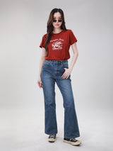 BOOTCUT FIT WRANGLER LEGENDS COLLECTION HIGH RISE REGULAR-BOOTCUT WOMEN'S JEANS MID INDIGO