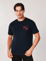 เสื้อยืดแขนสั้นผู้ชาย คอลเลคชั่น WRANGLER LEGENDS ทรงตรง สีกรมท่า