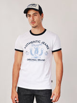 REGULAR FIT WRANGLER LEGENDS COLLECTION MEN'S SHORT SLEEVE T-SHIRT OFF-WHITE