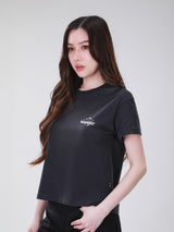 เสื้อยืดแขนสั้นผู้หญิง คอลเลคชั่น WRANGLER LEGENDS RELAXED FIT สีเทา