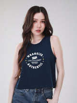 เสื้อยืดแขนกุดผู้หญิง คอลเลคชั่น WRANGLER LEGENDS Comfort Fit สีกรมท่า