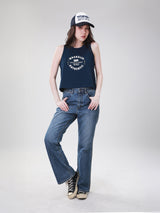 เสื้อยืดแขนกุดผู้หญิง คอลเลคชั่น WRANGLER LEGENDS Comfort Fit สีกรมท่า