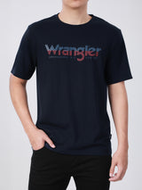 เสื้อยืดแขนสั้นผู้ชาย ทรงตรง สีกรมท่า