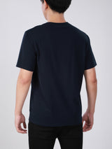 เสื้อยืดแขนสั้นผู้ชาย ทรงตรง สีกรมท่า