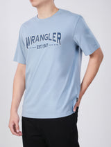 เสื้อยืดแขนสั้นผู้ชาย ทรงตรง สีฟ้า