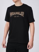 เสื้อยืดแขนสั้นผู้ชาย ทรงตรง สีดำ