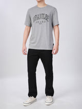 เสื้อยืดแขนสั้นผู้ชาย ทรงตรง สีเทา