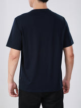 เสื้อยืดแขนสั้นผู้ชาย ทรงตรง สีกรมท่า