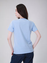 เสื้อยืดแขนสั้นผู้หญิง ทรงตรง สีฟ้า