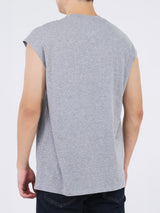 เสื้อยืดแขนกุดผู้ชาย ทรงตรง สีเทา