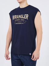 เสื้อยืดแขนกุดผู้ชาย ทรงตรง สีกรมท่า